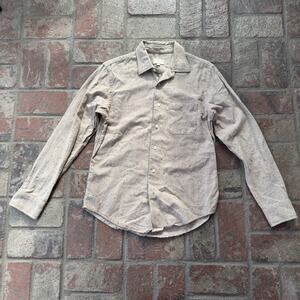 Club Monaco Long Sleeve Button Up Flannel Top Gray Fall Autumn